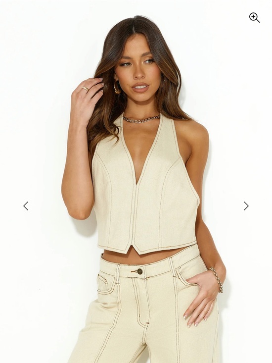 Lioness Tops - LIONESS JE SUIS HALTER ECRU